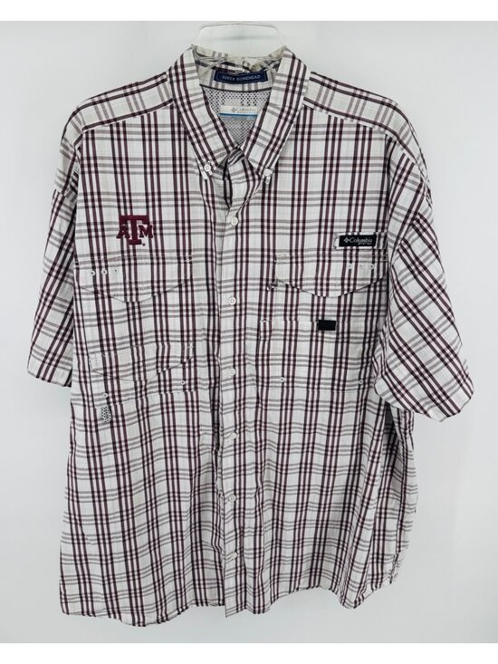 Columbia Other - Columbia PFG Superbonehead TEXAS A & M AGGIES Shirt XL Maroon White WHOOP!